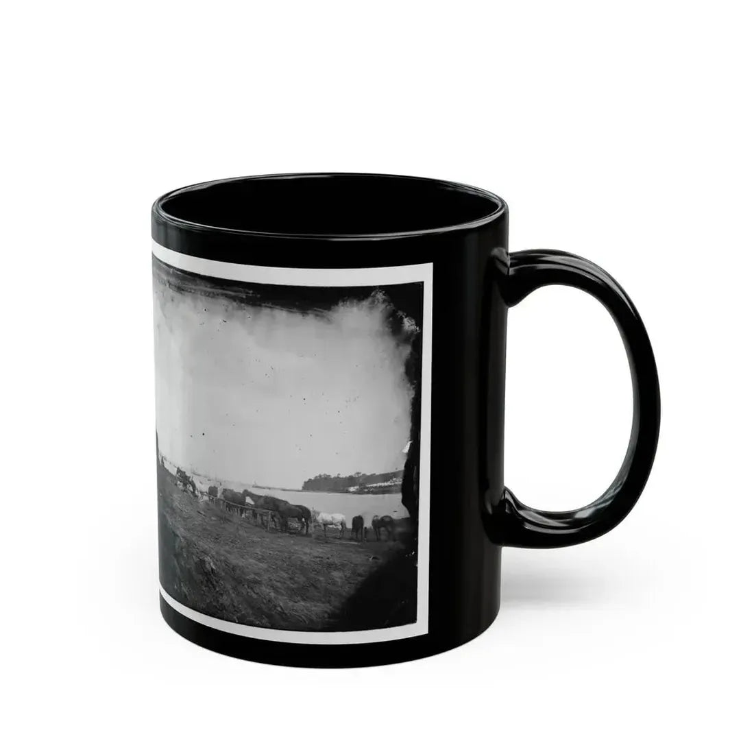 Belle Plain, Virginia. Encampment Of 2nd N.Y. And 1st Mass. Heavy Artillery (U.S. Civil War) Black Coffee Mug - Go Mug Yourself