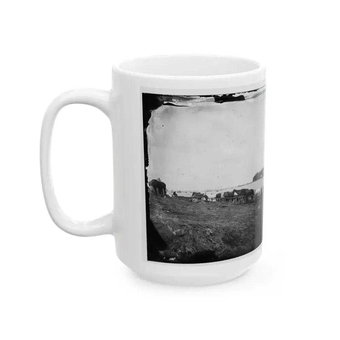 Belle Plain, Virginia. Encampment Of 2nd N.Y. And 1st Mass. Heavy Artillery (U.S. Civil War) White Coffee Mug - Go Mug Yourself