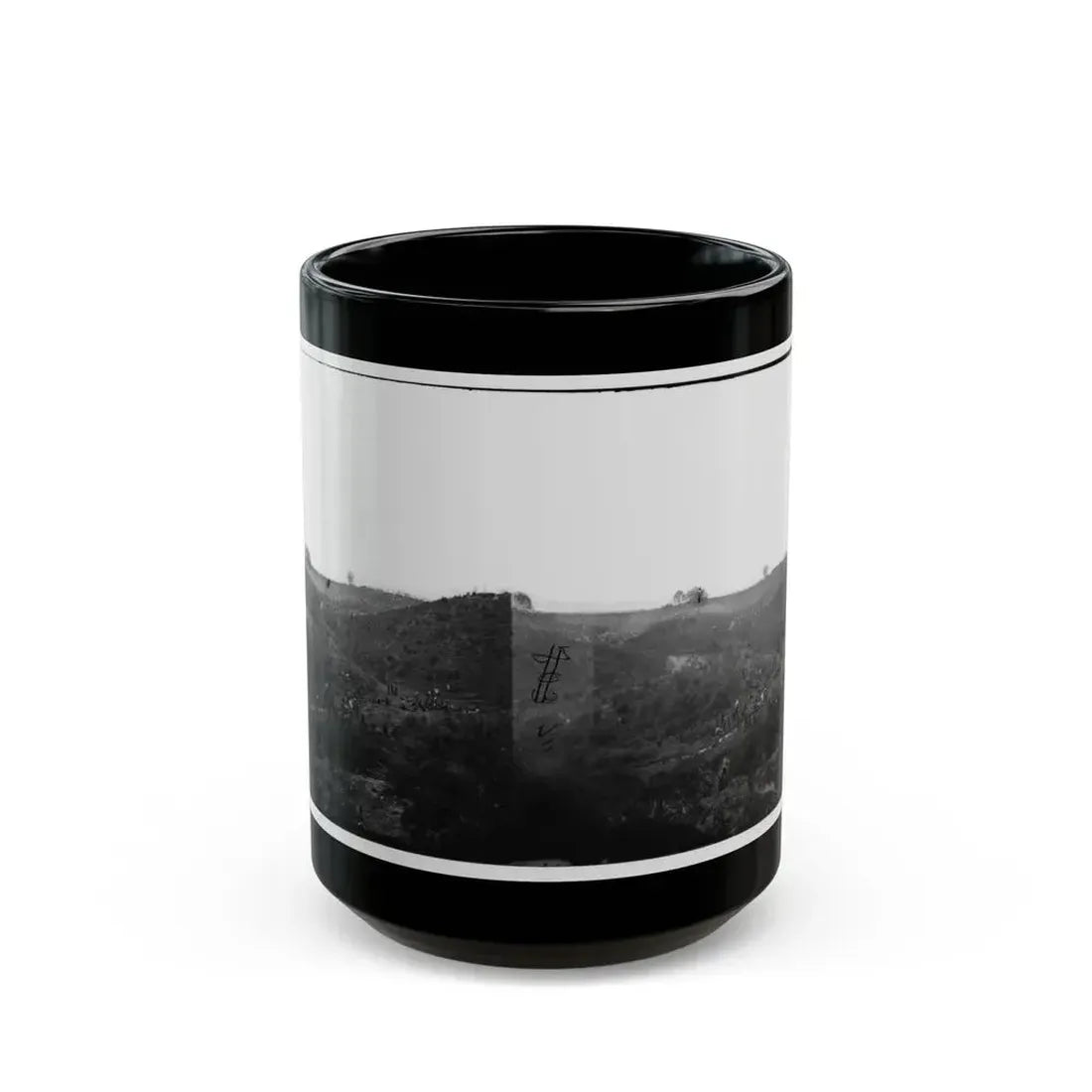 Belle Plain, Virginia. Encampment Of 7,000 Confederates In The  Punch Bowl (2) (U.S. Civil War) Black Coffee Mug 15oz - Go Mug Yourself