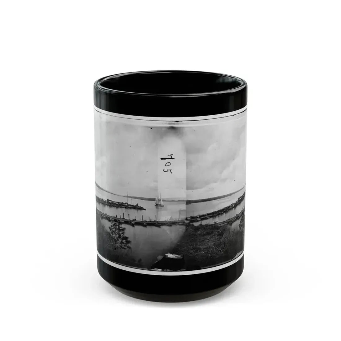 Belle Plain, Virginia. Pontoon Wharf (U.S. Civil War) Black Coffee Mug 15oz - Go Mug Yourself