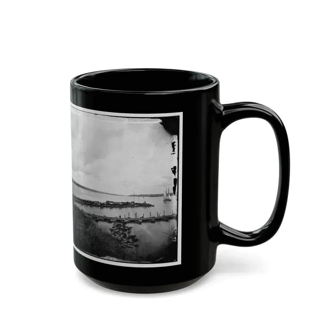 Belle Plain, Virginia. Pontoon Wharf (U.S. Civil War) Black Coffee Mug - Go Mug Yourself