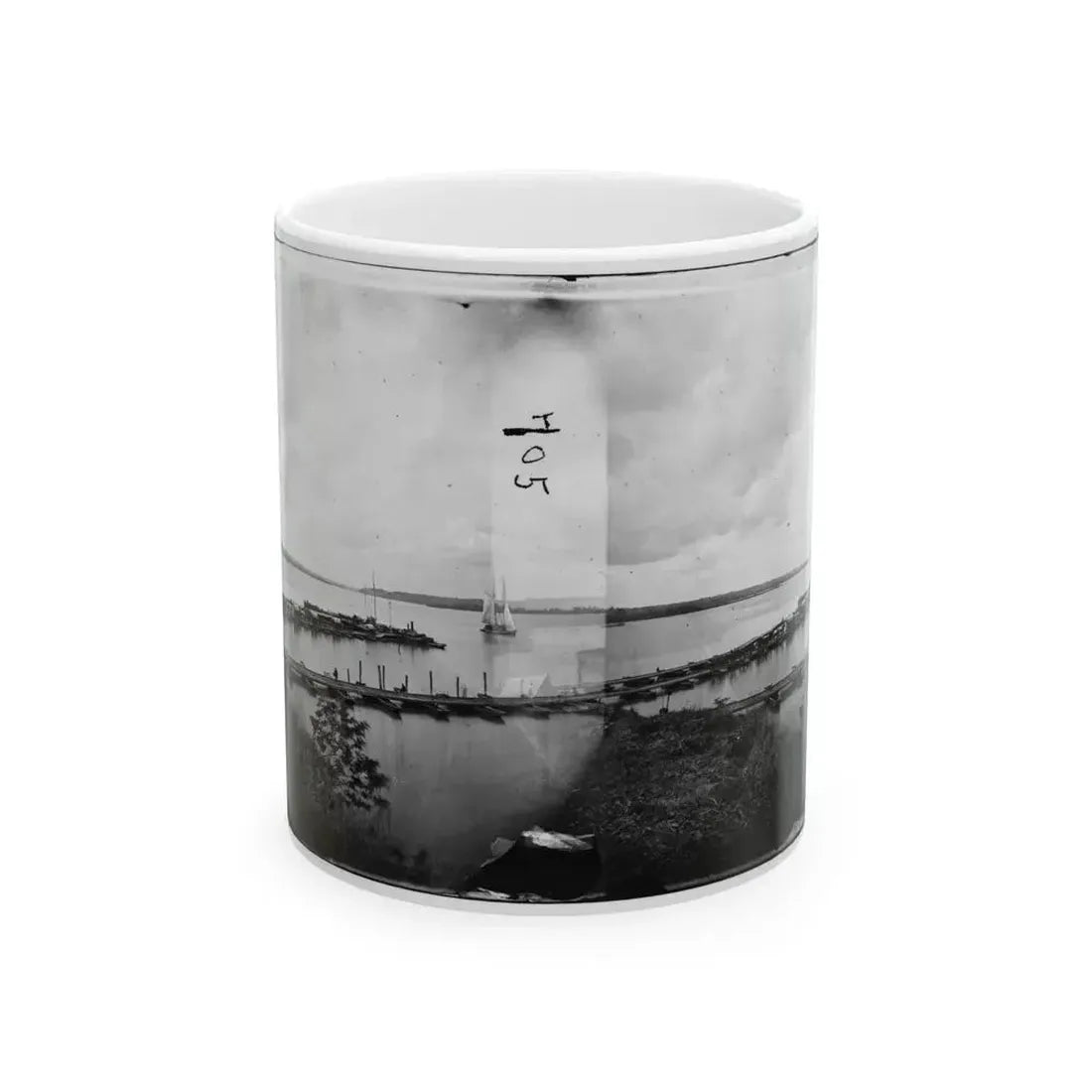 Belle Plain, Virginia. Pontoon Wharf (U.S. Civil War) White Coffee Mug 11oz - Go Mug Yourself