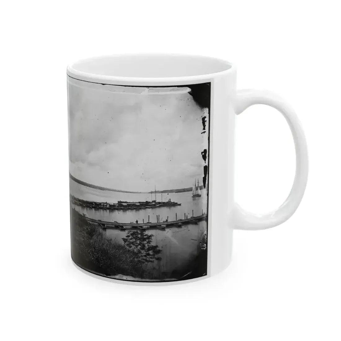 Belle Plain, Virginia. Pontoon Wharf (U.S. Civil War) White Coffee Mug - Go Mug Yourself