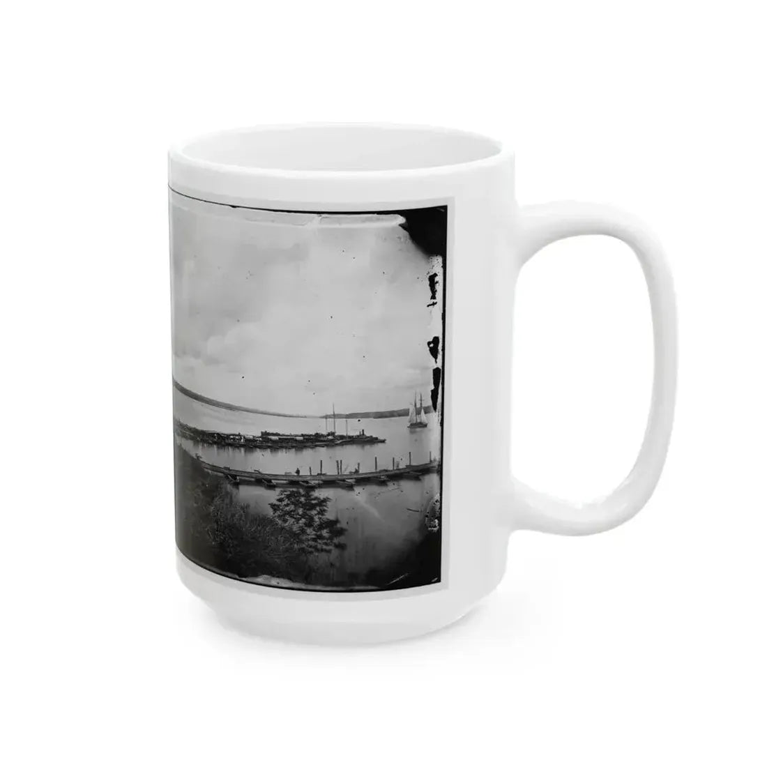 Belle Plain, Virginia. Pontoon Wharf (U.S. Civil War) White Coffee Mug - Go Mug Yourself