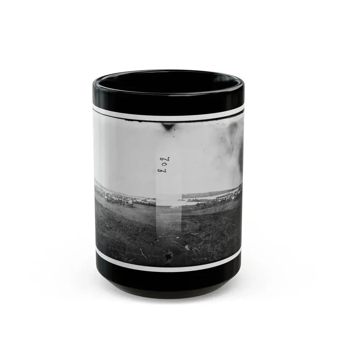 Belle Plain, Virginia. Quartermaster Department (U.S. Civil War) Black Coffee Mug 15oz - Go Mug Yourself