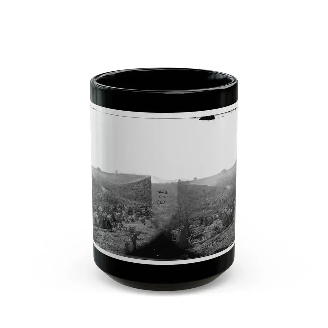 Belle Plain, Virginia (Vicinity). Encampment Of 7,000 Confederates In The  Punch Bowl (U.S. Civil War) Black Coffee Mug 15oz - Go Mug Yourself