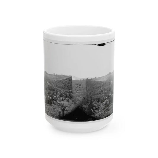 Belle Plain, Virginia (Vicinity). Encampment Of 7,000 Confederates In The Punch Bowl (U.S. Civil War) White Coffee Mug-15oz-Go Mug Yourself