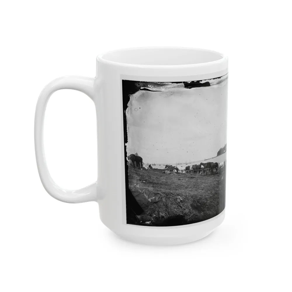 Belle Plain, Virginia. Encampment Of 2nd N.Y. And 1st Mass. Heavy Artillery (U.S. Civil War) White Coffee Mug-Go Mug Yourself