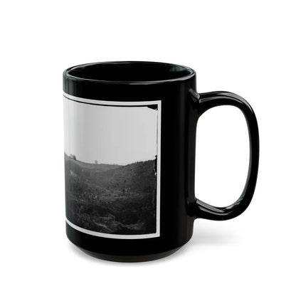 Belle Plain, Virginia. Encampment Of 7,000 Confederates In The Punch Bowl (2) (U.S. Civil War) Black Coffee Mug-Go Mug Yourself