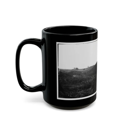 Belle Plain, Virginia. Encampment Of 7,000 Confederates In The Punch Bowl (2) (U.S. Civil War) Black Coffee Mug-Go Mug Yourself