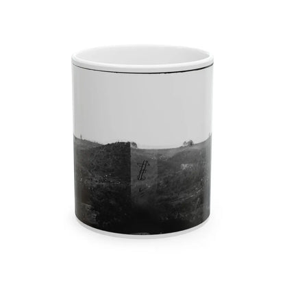 Belle Plain, Virginia. Encampment Of 7,000 Confederates In The Punch Bowl (2) (U.S. Civil War) White Coffee Mug-11oz-Go Mug Yourself