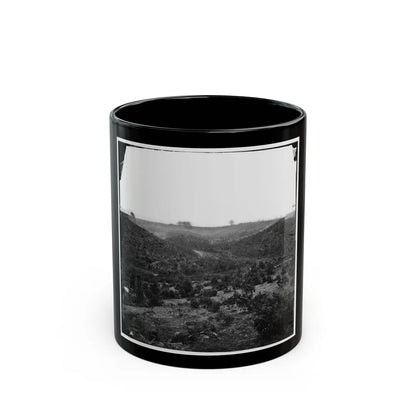 Belle Plain, Virginia. Encampment Of 7,000 Confederates In The Punch Bowl (U.S. Civil War) Black Coffee Mug-11oz-Go Mug Yourself