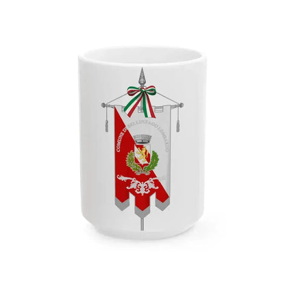 Bellinzago Lombardo-Gonfalone (Italy) White Coffee Mug 15oz - Go Mug Yourself