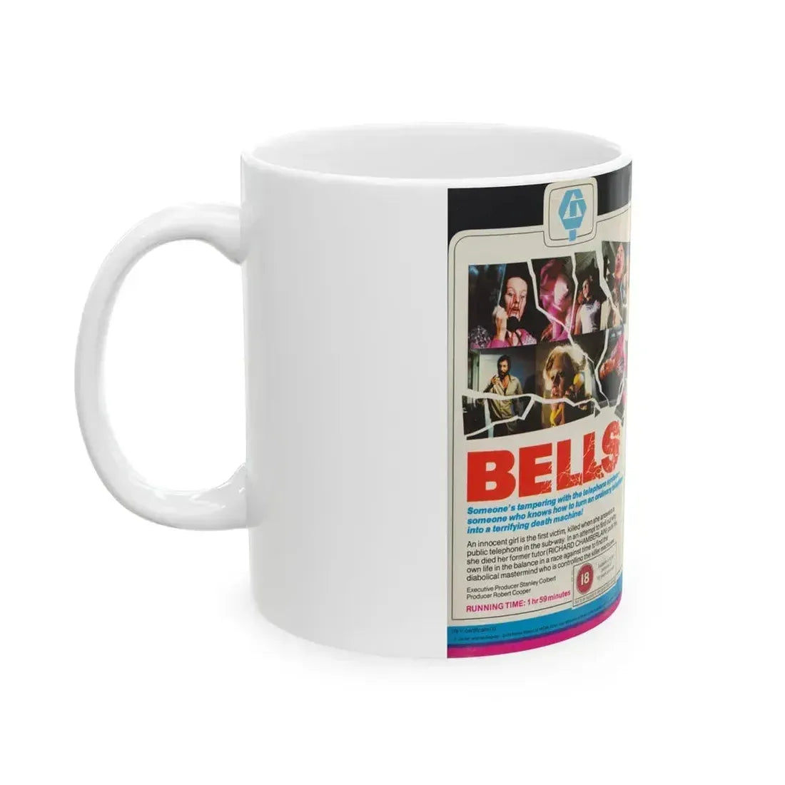 BELLS HORROR GUILD HOME VIDEO (VHS COVER) - White Coffee Mug - Go Mug Yourself