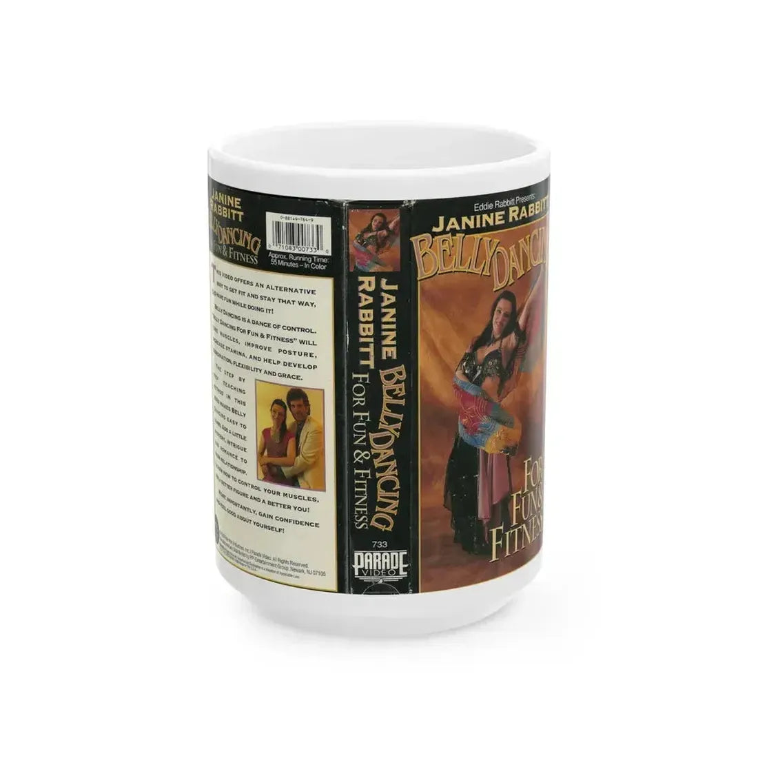 BELLY DANCING FOR FUN AND FITNESS (VHS COVER) - White Coffee Mug 15oz - Go Mug Yourself
