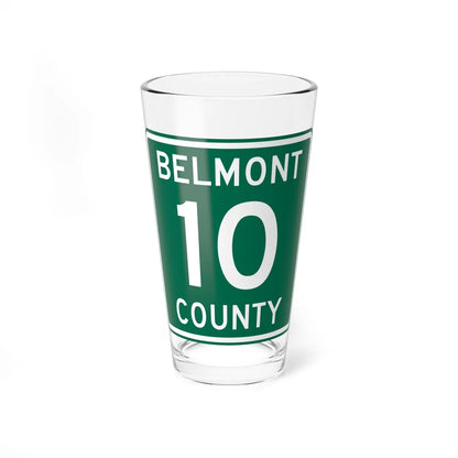 Belmont County Route 10 OH (Ohio) (Road Sign) Pint Glass 16oz 16oz - Go Mug Yourself
