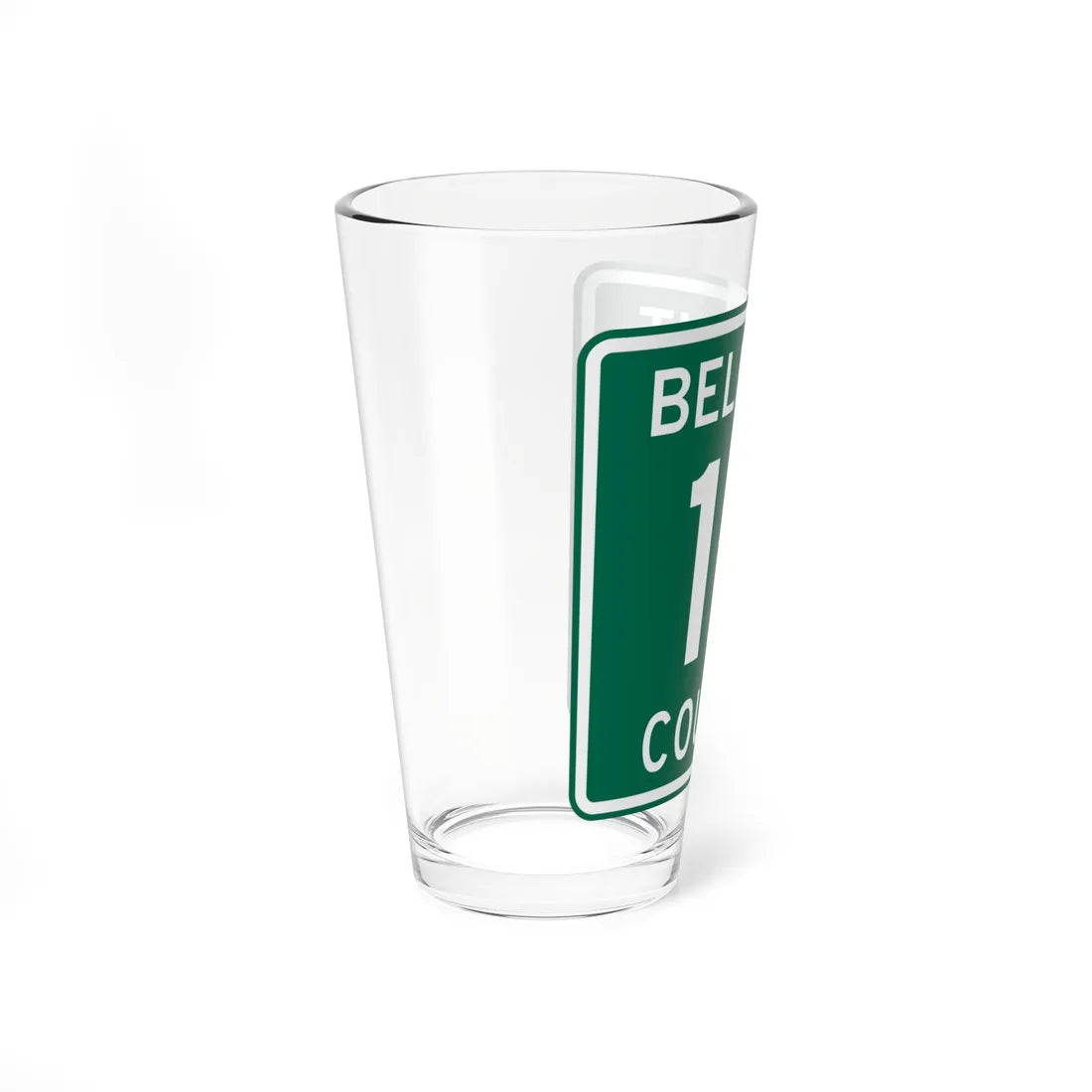 Belmont County Route 18 OH (Ohio) (Road Sign) Pint Glass 16oz - Go Mug Yourself
