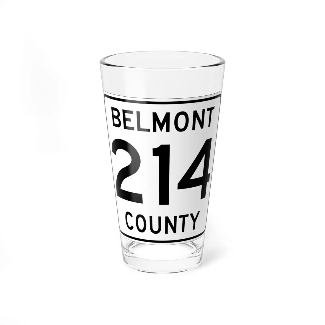 Belmont County Route 214 OH (Ohio) (Road Sign) Pint Glass 16oz 16oz - Go Mug Yourself