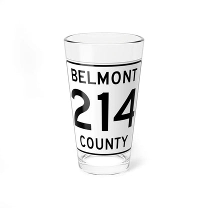 Belmont County Route 214 OH (Ohio) (Road Sign) Pint Glass 16oz 16oz - Go Mug Yourself
