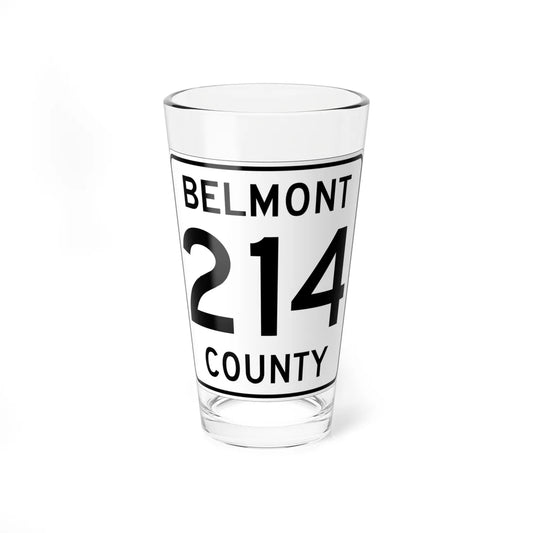 Belmont County Route 214 OH (Ohio) (Road Sign) Pint Glass 16oz 16oz - Go Mug Yourself