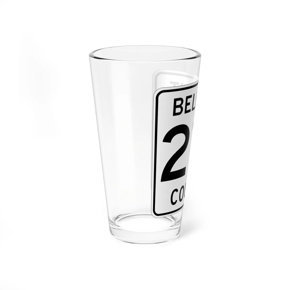 Belmont County Route 214 OH (Ohio) (Road Sign) Pint Glass 16oz - Go Mug Yourself