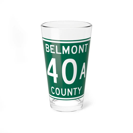 Belmont County Route 40A OH (Ohio) (Road Sign) Pint Glass 16oz 16oz - Go Mug Yourself