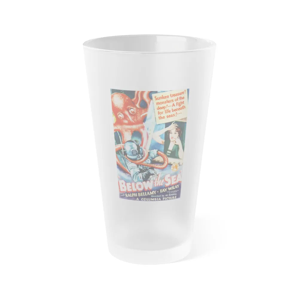 BELOW THE SEA 1933 Movie Poster - Frosted Pint Glass 16oz-16oz-Frosted-Go Mug Yourself