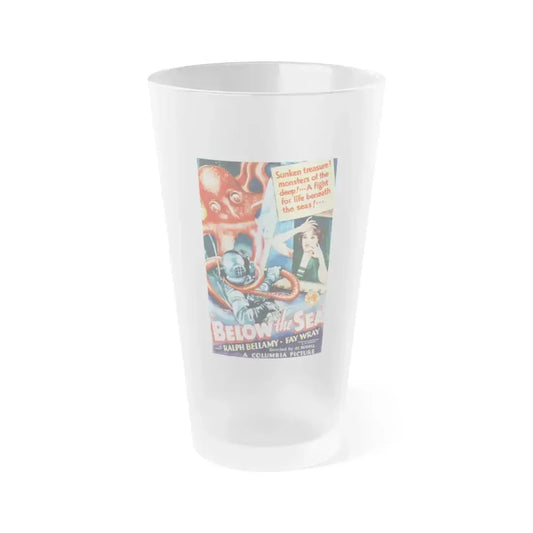 BELOW THE SEA 1933 Movie Poster - Frosted Pint Glass 16oz 16oz Frosted - Go Mug Yourself