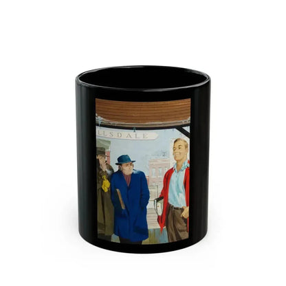 Below Zero, American Weekly cover illustration, January 17, 1954 - Black Coffee Mug 11oz - Go Mug Yourself