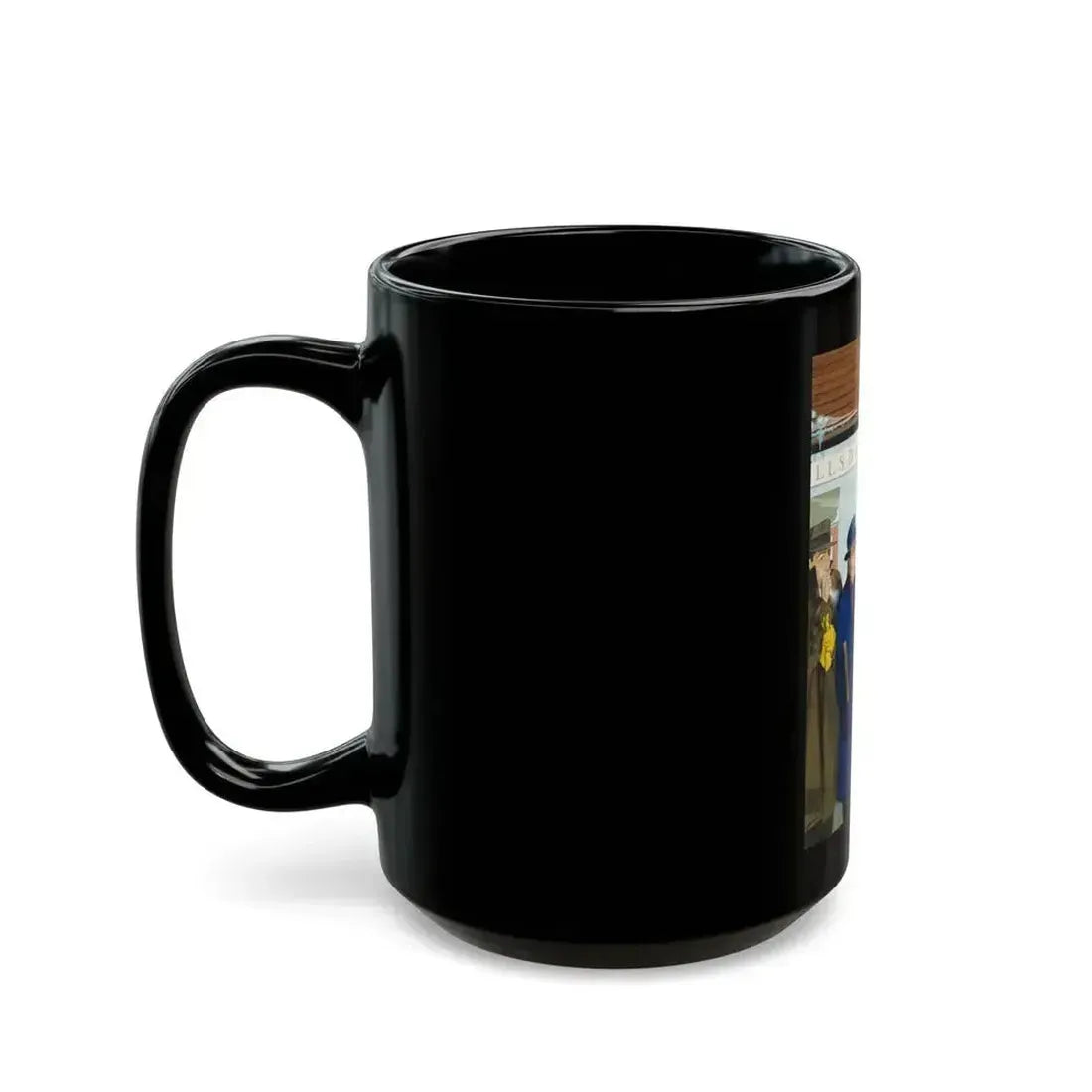 Below Zero, American Weekly cover illustration, January 17, 1954 - Black Coffee Mug - Go Mug Yourself