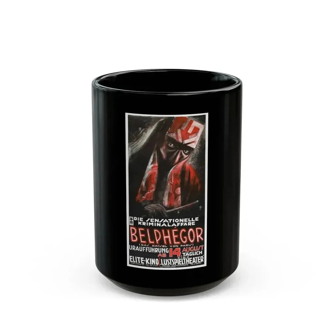 BELPHEGOR 1927 Movie Poster - Black Coffee Mug 15oz - Go Mug Yourself