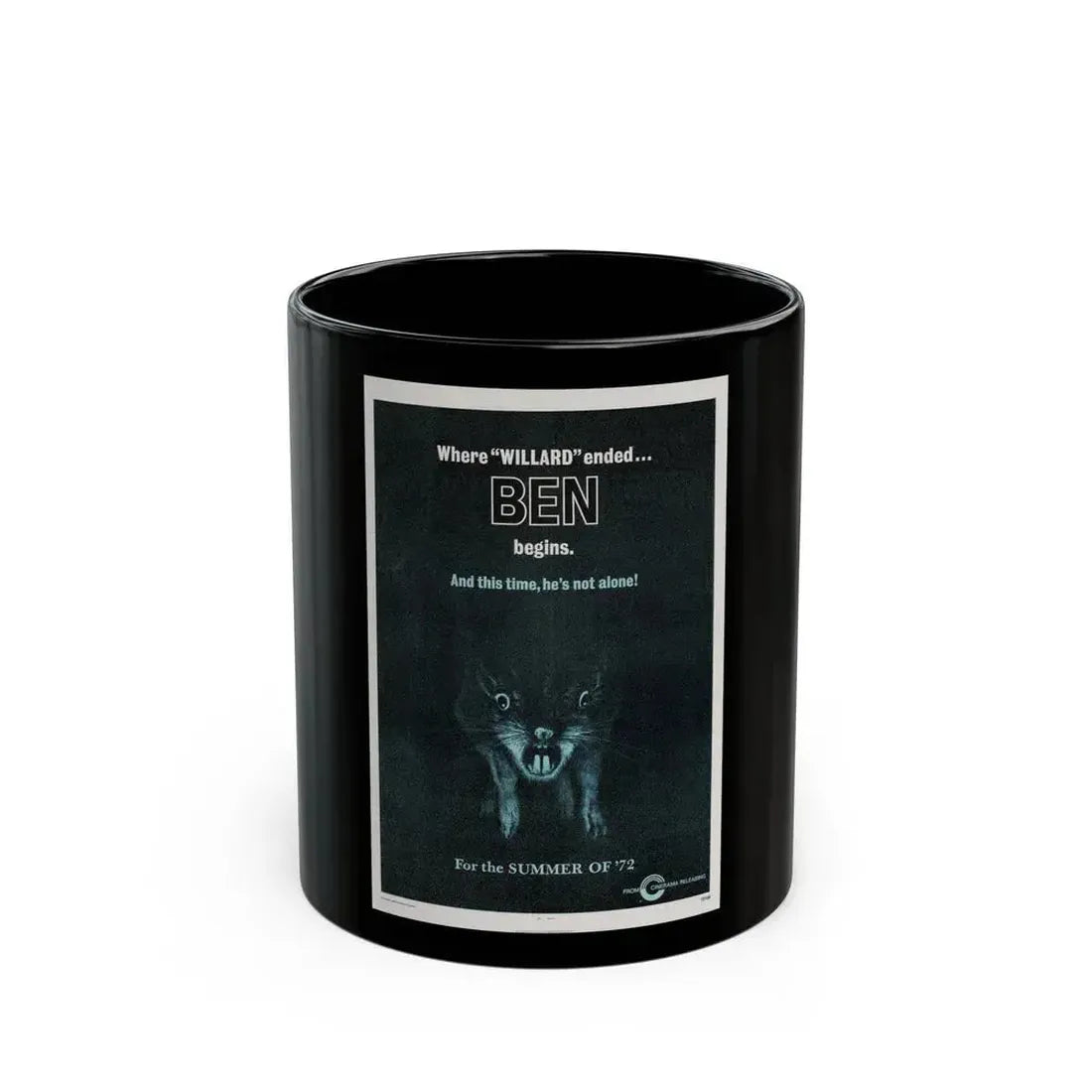 BEN (TEASER) 1972 Movie Poster - Black Coffee Mug 11oz - Go Mug Yourself