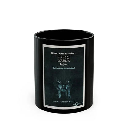 BEN (TEASER) 1972 Movie Poster - Black Coffee Mug 11oz - Go Mug Yourself
