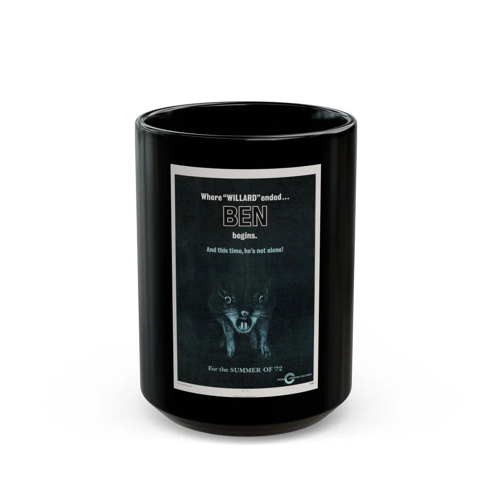 BEN (TEASER) 1972 Movie Poster - Black Coffee Mug-15oz-Go Mug Yourself