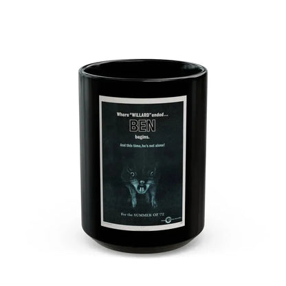BEN (TEASER) 1972 Movie Poster - Black Coffee Mug 15oz - Go Mug Yourself