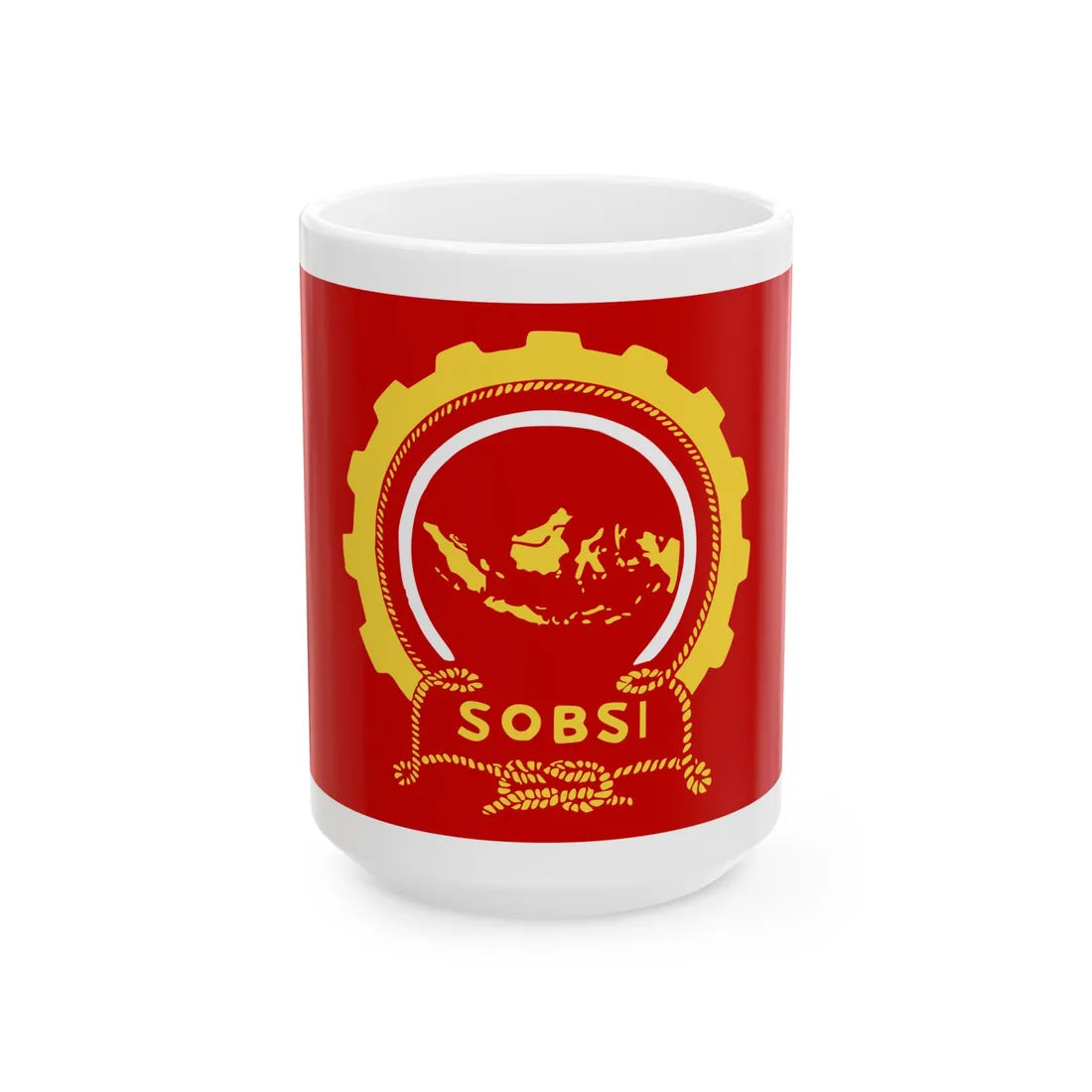 Bendera SOBSI (Indonesia) White Coffee Mug 15oz - Go Mug Yourself