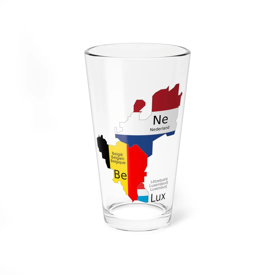 Benelux schematic map (Belgium) Pint Glass 16oz 16oz - Go Mug Yourself