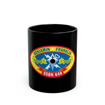 Benjamin Franklin SSBN 640 (U.S. Navy) Black Coffee Mug-11oz-Go Mug Yourself