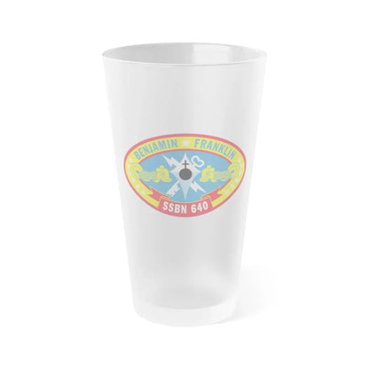 Benjamin Franklin SSBN 640 (U.S. Navy) Frosted Pint Glass 16oz Default Title - Go Mug Yourself