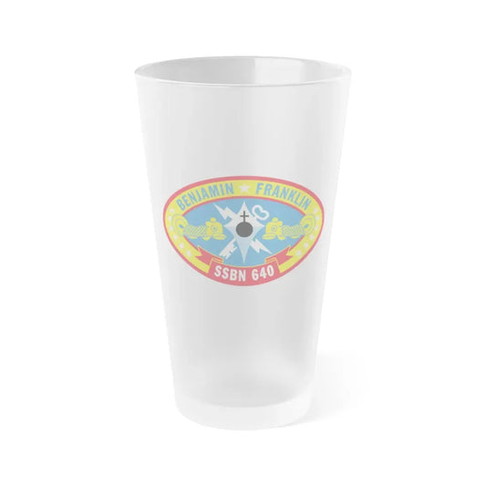 Benjamin Franklin SSBN 640 (U.S. Navy) Frosted Pint Glass 16oz Default Title - Go Mug Yourself