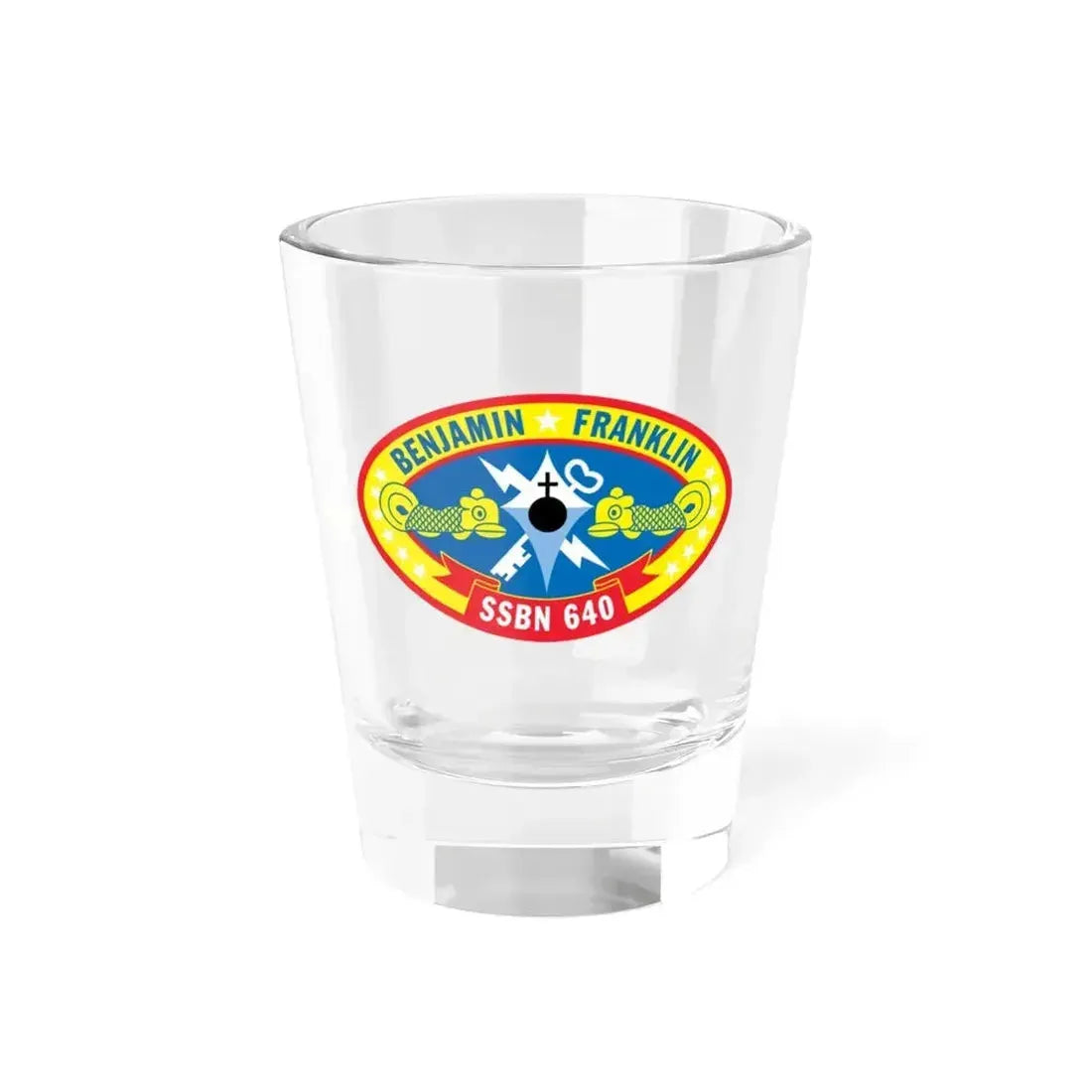 Benjamin Franklin SSBN 640 (U.S. Navy) Shot Glass 1.5oz 1.5oz - Go Mug Yourself
