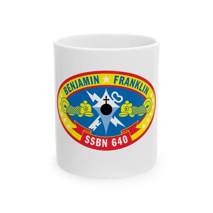 Benjamin Franklin SSBN 640 (U.S. Navy) White Coffee Mug 11oz - Go Mug Yourself