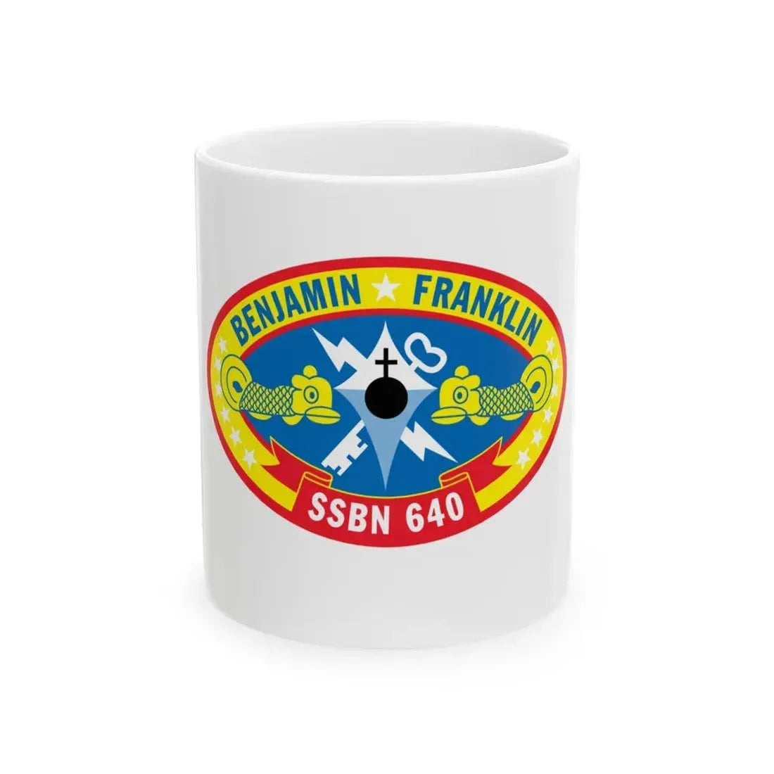 Benjamin Franklin SSBN 640 (U.S. Navy) White Coffee Mug 11oz - Go Mug Yourself