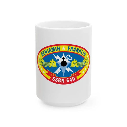 Benjamin Franklin SSBN 640 (U.S. Navy) White Coffee Mug 15oz - Go Mug Yourself