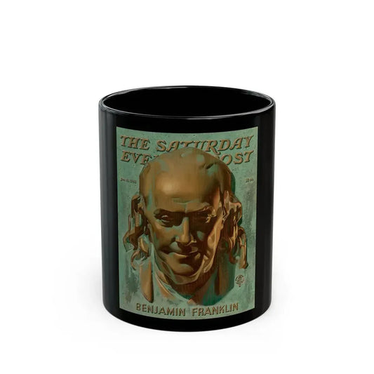 Benjamin Franklin, The Saturday Evening Post unpublished cover, circa 1943 - Black Coffee Mug 11oz - Go Mug Yourself