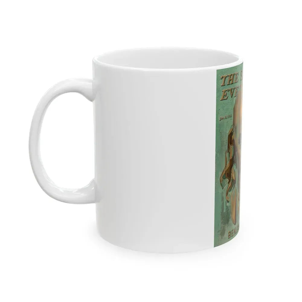 Benjamin Franklin, The Saturday Evening Post unpublished cover, circa 1943 - White Coffee Mug - Go Mug Yourself