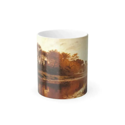 Benjamin Williams Leader (1831-1923) The Last Gleam, Wargrave on Thames - Oil on canvas 1879 - Color Changing Mug 11oz 11oz - Go Mug Yourself