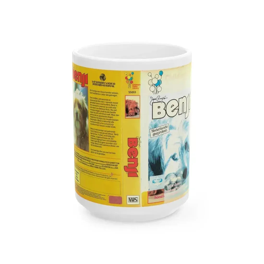 BENJI VESTRON (VHS COVER) - White Coffee Mug 15oz - Go Mug Yourself