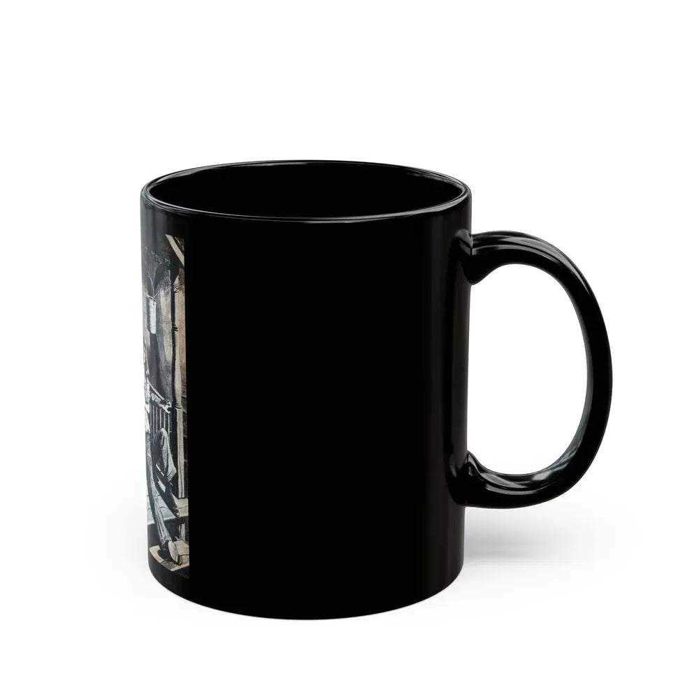 Bennie Brought a Gun, Bluebook for Men, January 1956 - Black Coffee Mug - Go Mug Yourself