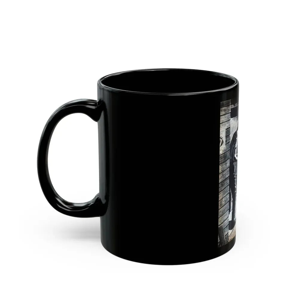 Bennie Brought a Gun, Bluebook for Men, January 1956 - Black Coffee Mug - Go Mug Yourself
